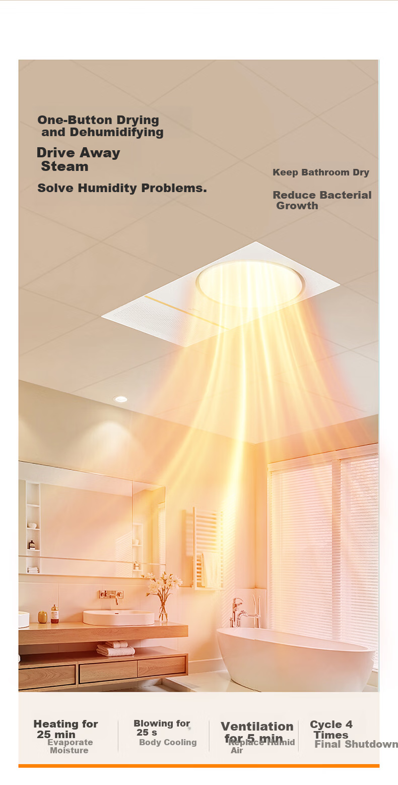 OPPLE Warm Air Bathroom Heater Hug Warm Series Integrated Ceiling Light Ventilation Zhixu-S 13