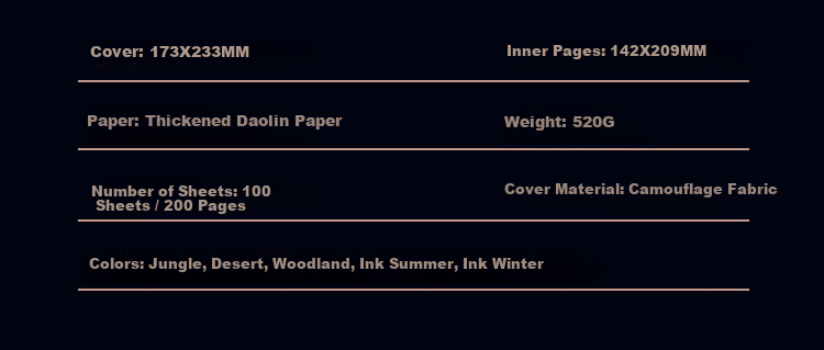 Xuchen Stationery B5 Jungle 9-Hole Camouflage Loose-Leaf Notebook Custom Magnetic Buckle 100 Sheets 200 Pages Instructor Soldier Meeting Record Military Training Theory Study Book 16