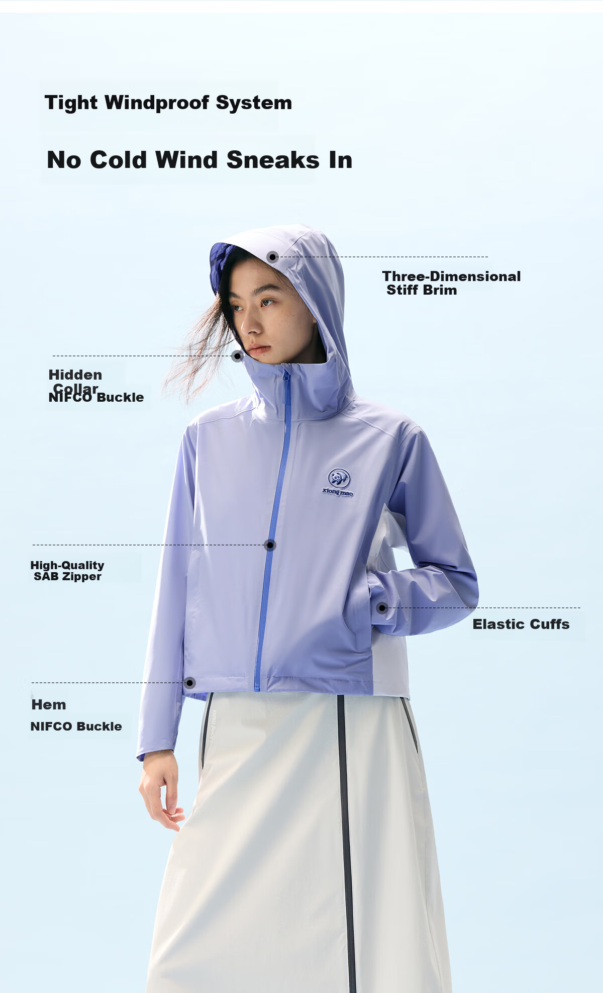 Panda Women's Lightweight Windproof Waterproof Breathable Outdoor Hiking Mountaineering Jacket 2026 Spring Summer B059 16
