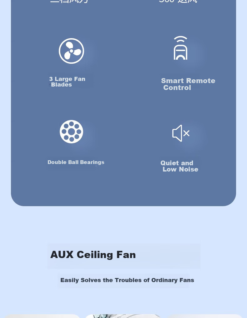 AUX Ceiling Fan Integrated Embedded Remote Control Kitchen Ceiling Fan 2