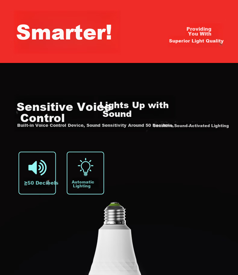 YANKON Lighting LED Bulb Energy-Saving E27 Large Screw Household Commercial Sound-Control 9W Starlight Series 2