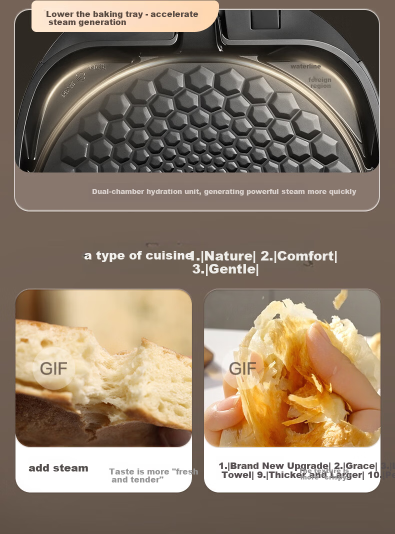 SUPOR Electric Griddle 0 Fluorine Titanium Ceramic Removable Upper and Lower Plates Double-Sided Heating Pancake Maker Breakfast Grill Antibacterial Coating JJ30RQ810 7