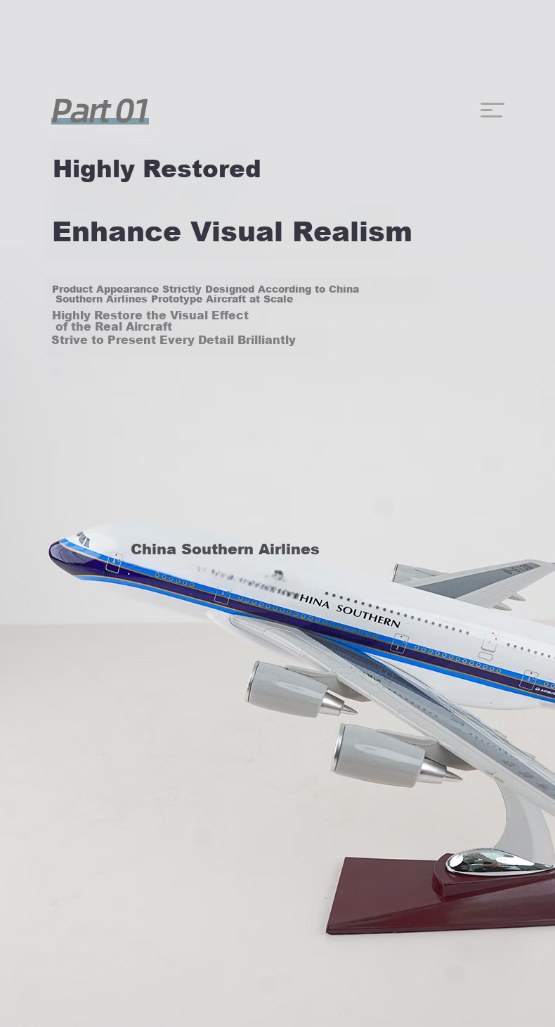 CHINA SOUTHERN A380 19cm Beginner Passenger Aircraft Model Static Display Kids Festival Birthday Gift 4