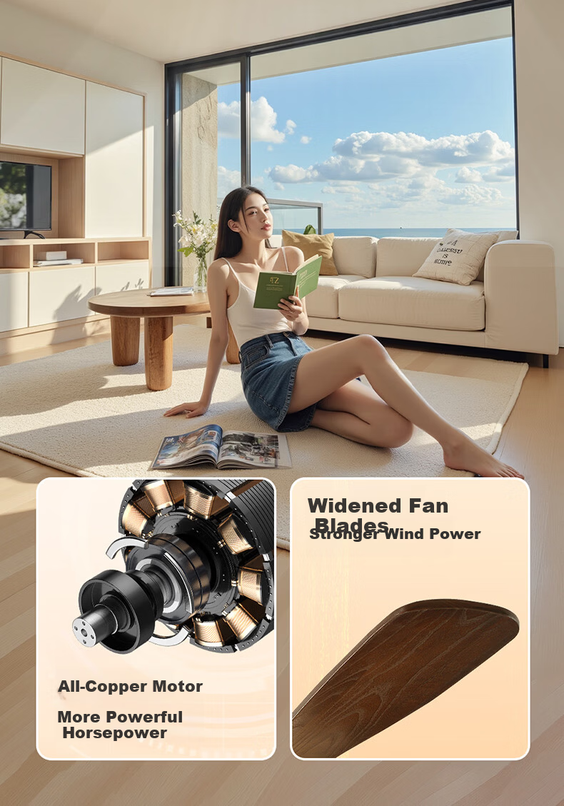 HP Eye-Care LED Vintage Style Remote Dimmable Integrated Ceiling Fan Light Zhongshan Lighting with Installation Package 2