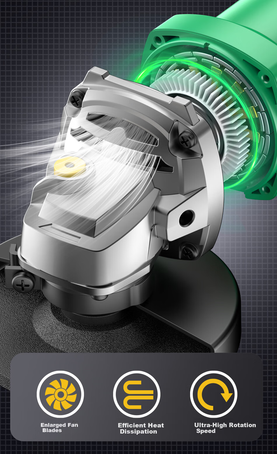 SATA Adjustable Speed Angle Grinder D05725 High Power Household Metal Cutting Polishing Grinding Machine 17