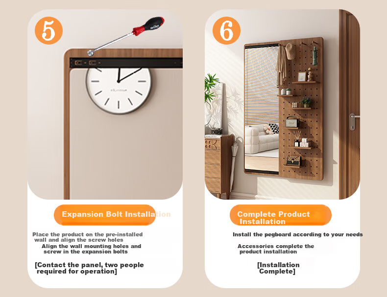 Yamile Hollow Board Dressing Mirror Hidden Solid Wood Core Sliding Full-Length Wall-Mounted Entryway Concealed Mirror 14