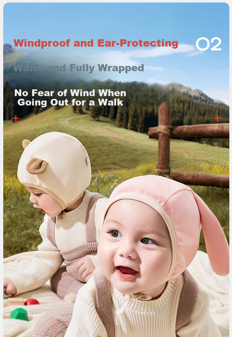Kocotree KK Tree Baby Hat Autumn Winter Infant Toddler Warm Windproof Cotton Ear Protection Cartoon Hat 8