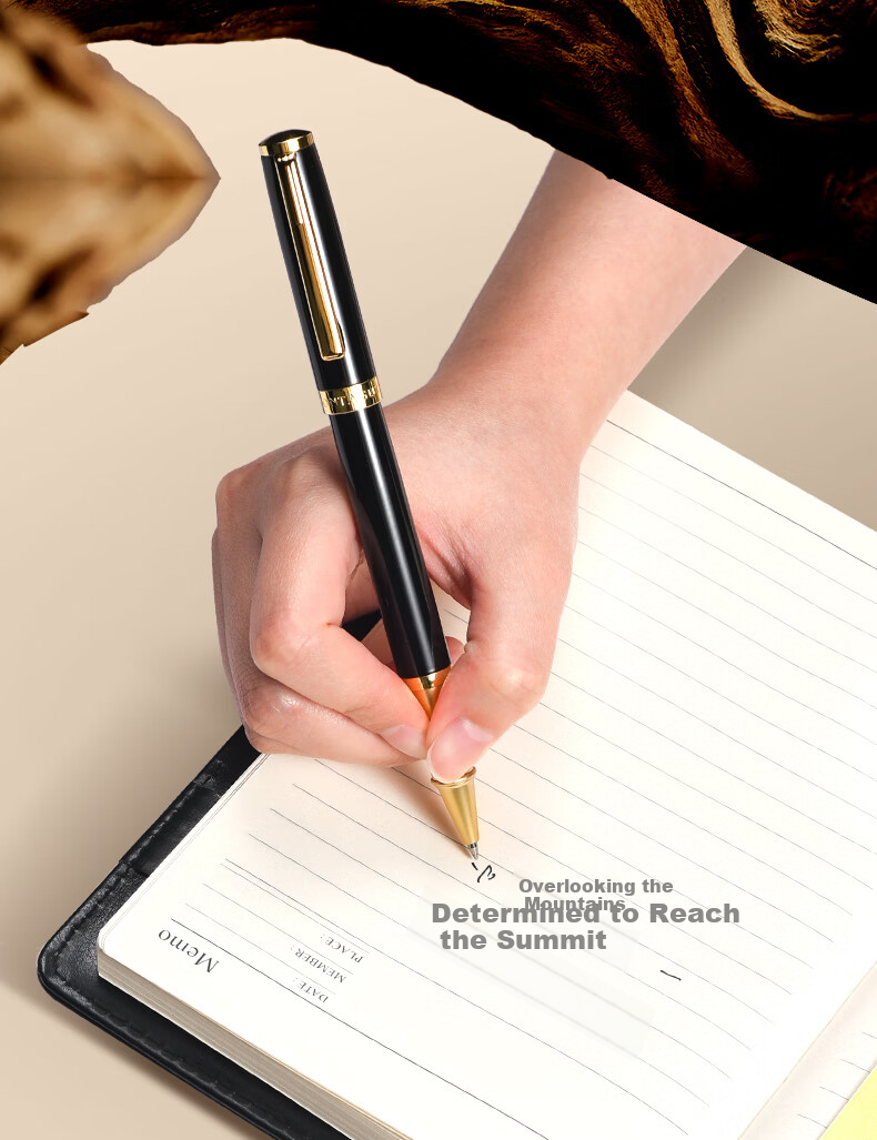 MONTAGUT Graduation Gift Ballpoint Pen Business Signature Pen Holiday Souvenir Writing Signature Pen for Clients and Employees Neutral Pen Gift Series Black Matte 0.5mm 12