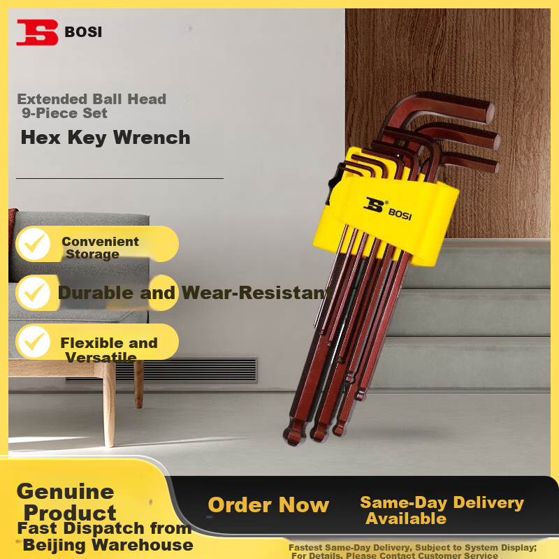 BOSI Imperial Long Ball End Hex Key Wrench Screwdriver Hexagon Wrench 9-Piece Set BS426095