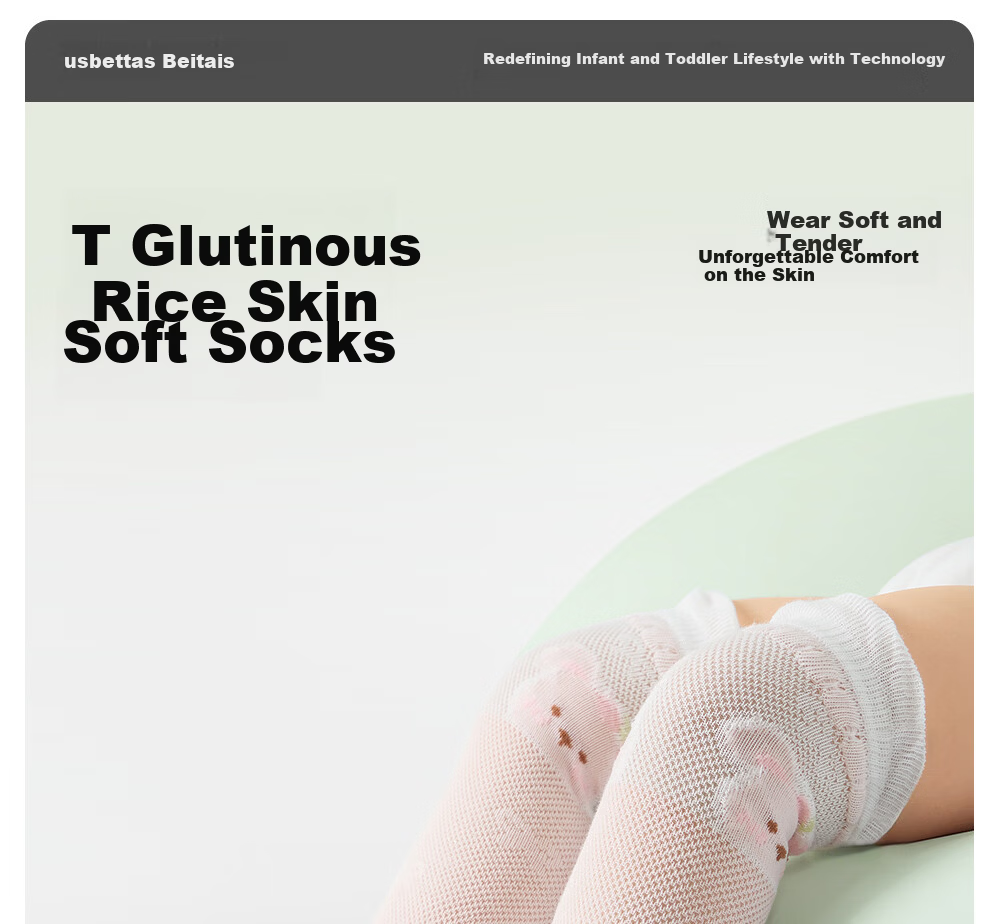 Betis Baby Long Tube Socks Summer Thin Mesh Breathable Anti-Mosquito Over-the-Knee Kids Socks 1