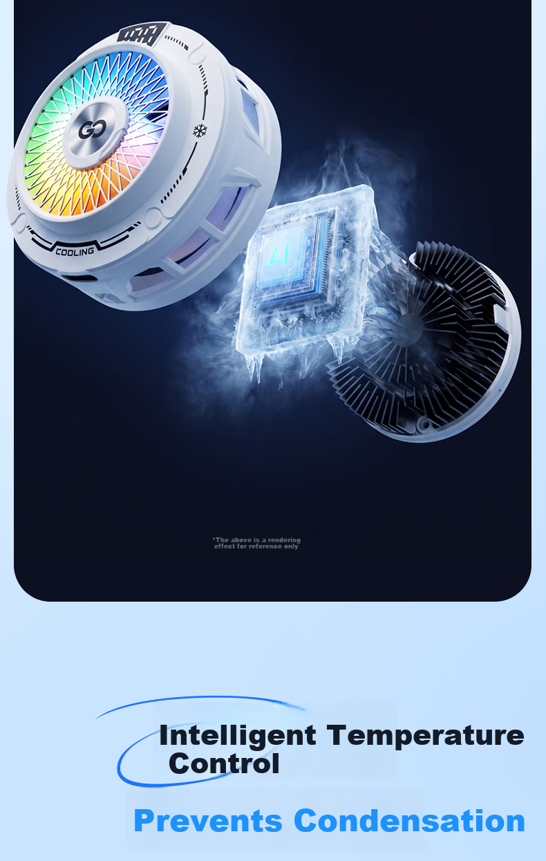 Zhiguozhe Wind-Suction 100-Level Magnetic Cooling Phone Cooler Ice-Making Semiconductor Cooling Clip for Gaming and Live Streaming Compatible with Apple 18