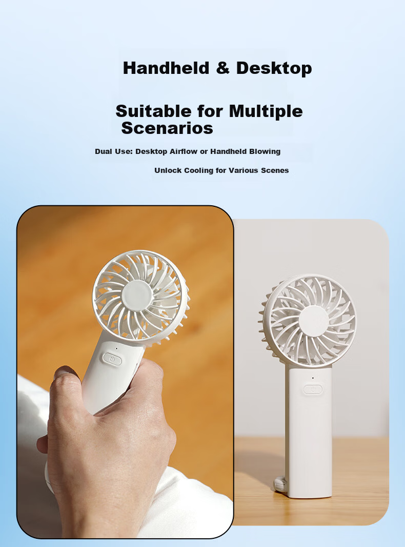 AIMIKU Handheld Portable Mini USB Rechargeable Quiet Small Fan for Students Summer Outdoor Classroom Girls Large Airflow Dawn Pink 14