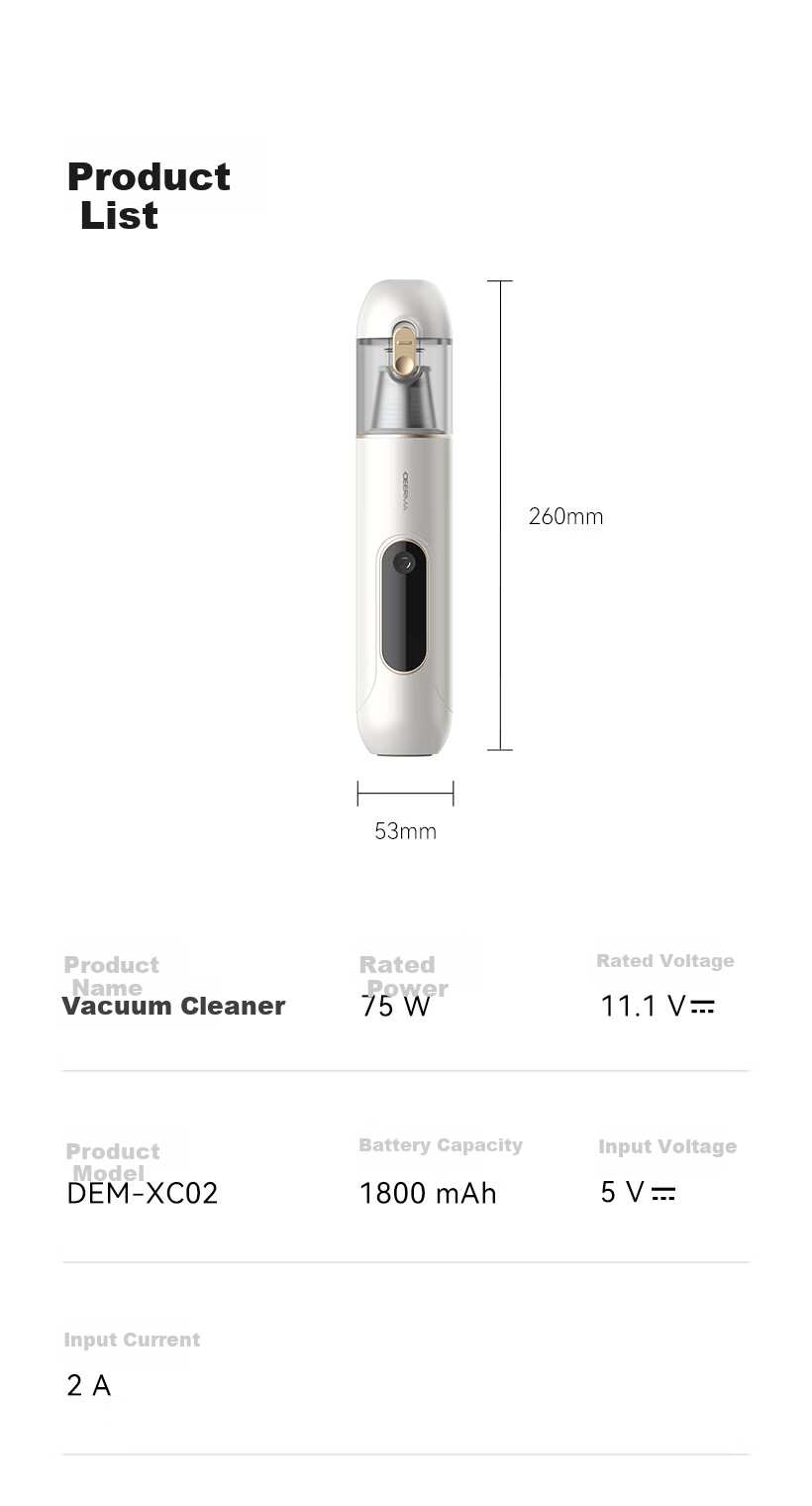 Deerma XC02 Handheld Wireless Car Vacuum Cleaner Cordless High Suction Blower and Vacuum for Home Desktop Window Sill Pet Dust Removal 22