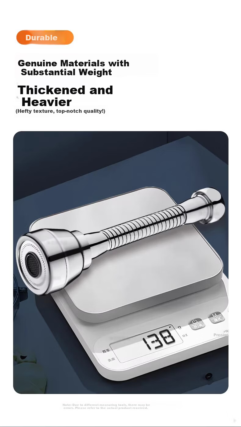 Denwalk [Germany] Kitchen Faucet Brass Spout Long Extension Booster Aerator Three-Mode Splash-Proof V-Shaped Nozzle 13