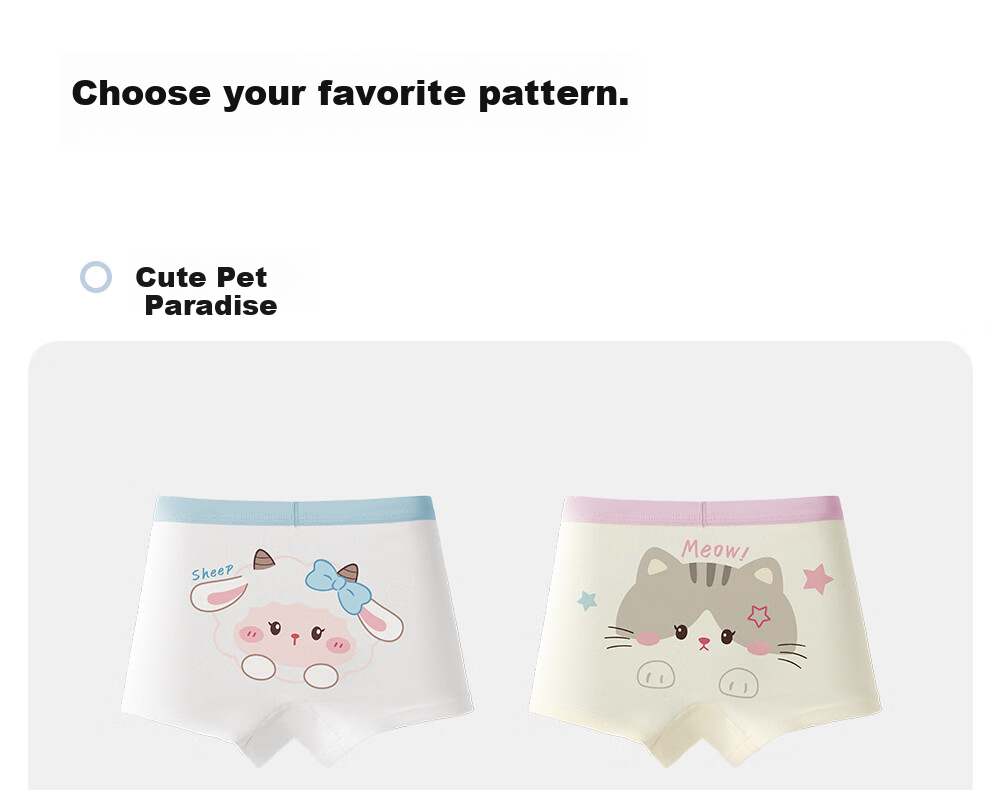 Betis Children's Underwear 3-4 Years Old Girls Summer Mulberry Silk Antibacterial Comfortable Breathable Boxer Shorts 27