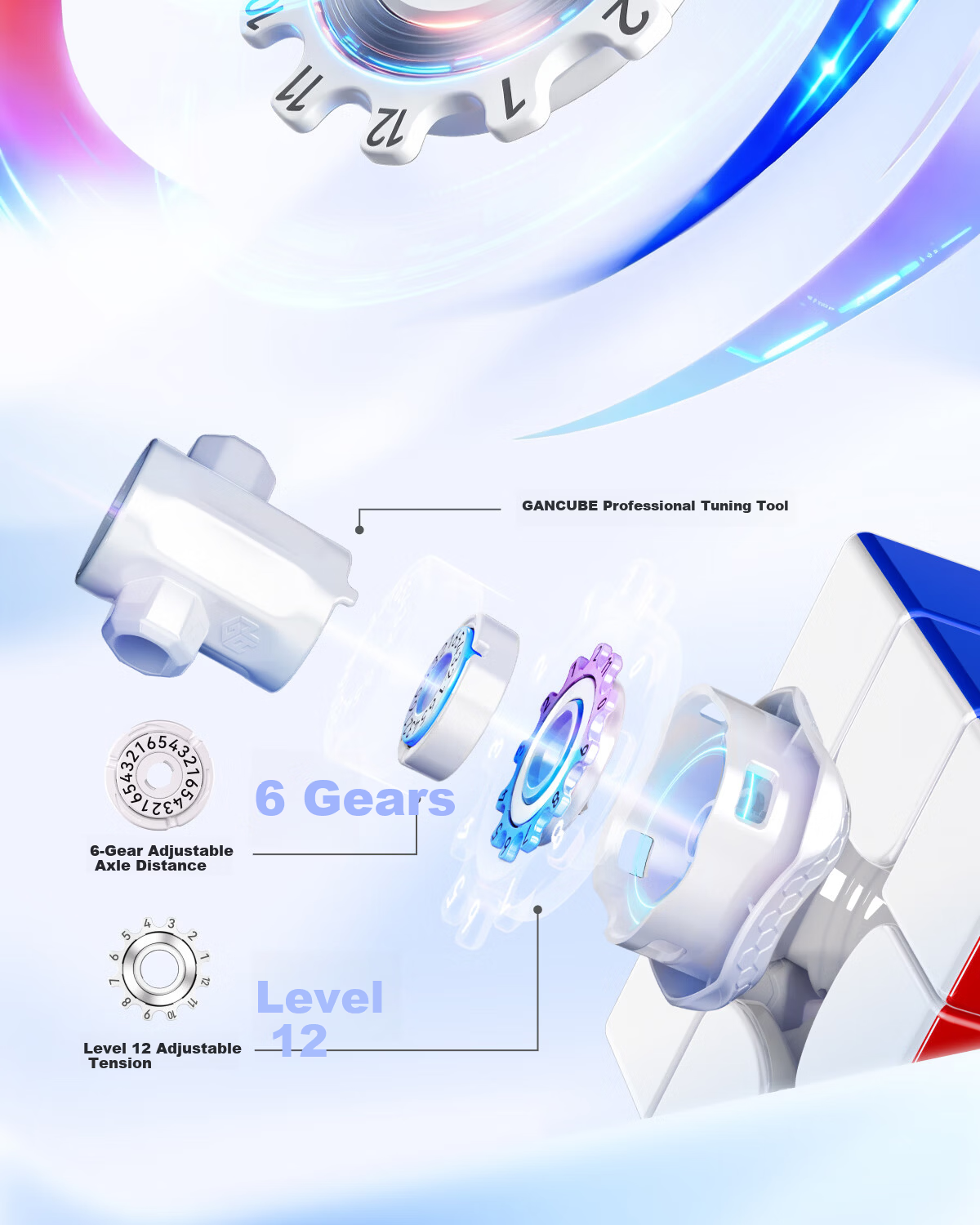GAN Cube Smart 3x3 Children's Educational Puzzle Magnetic Online Competition AI Teaching June 1st Gift i4Leap Matte 13