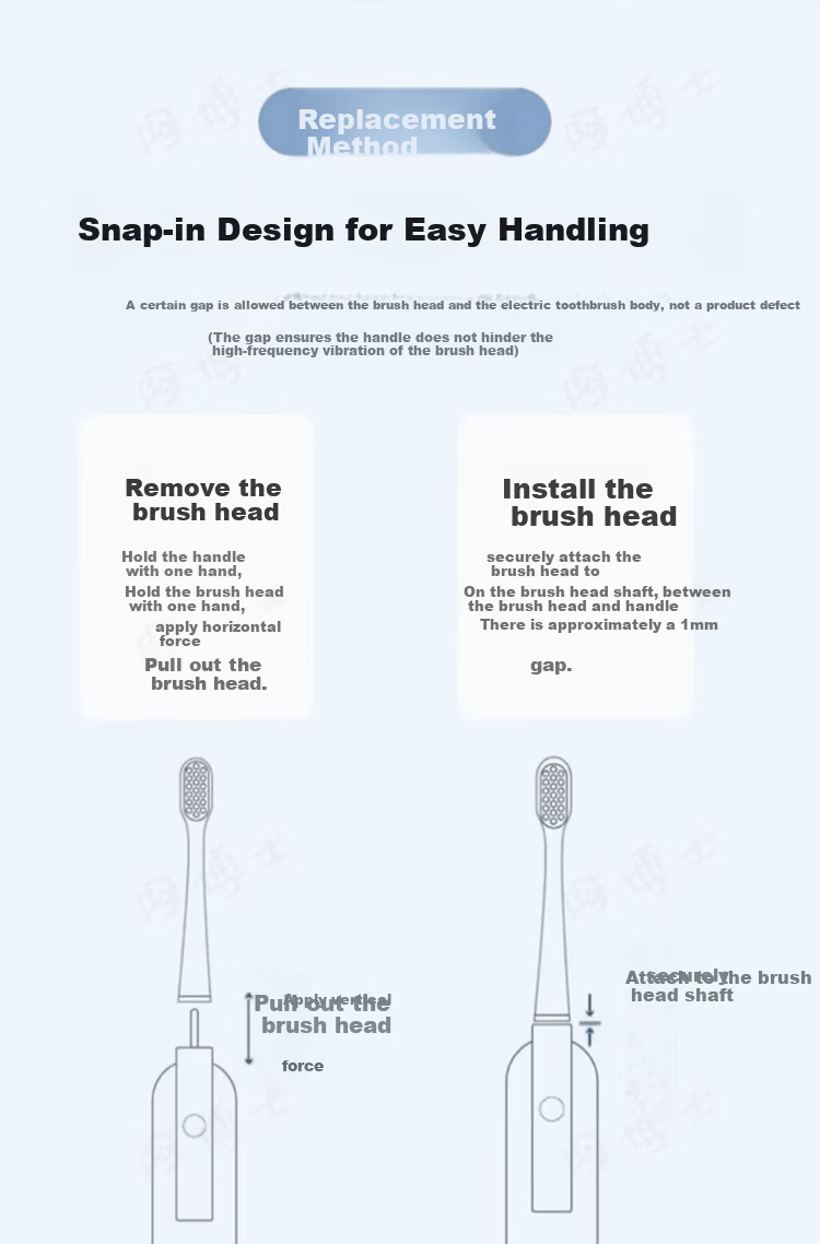 Doctor A Compatible Xiaomi Mijia Electric Toothbrush Heads T301/T302/MES605/T501/T501C/MES608 Universal Replacement Soft Shock Absorption Cleaning 6-Pack 10
