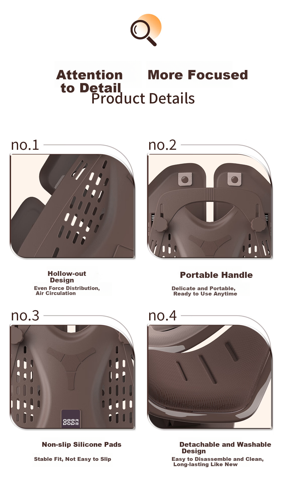 Bubble Car Lumbar Support Cushion Ergonomic Backrest Office Seat Long Sitting Essential Father's Day Gift 13