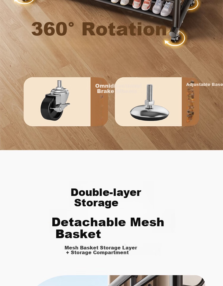 Yixuan Floor Clothes Rack Coat Hanger Bedroom Garment Rack Thickened Sturdy Drying Rack Storage Rack 10
