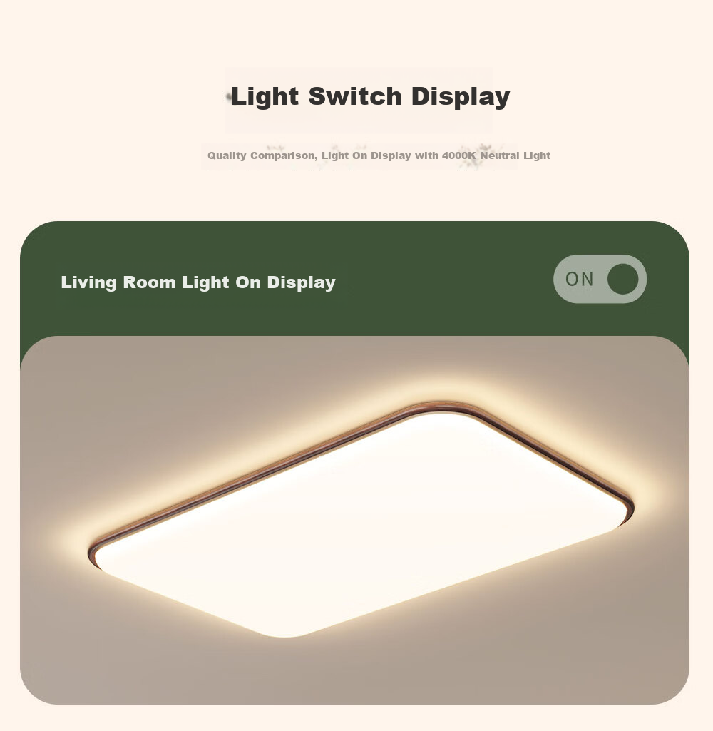 Kuka LED Ultra-thin Ceiling Light Vintage Eye-care PR Lighting Walnut 90CM for Living Room Bedroom [Installation Included] 43