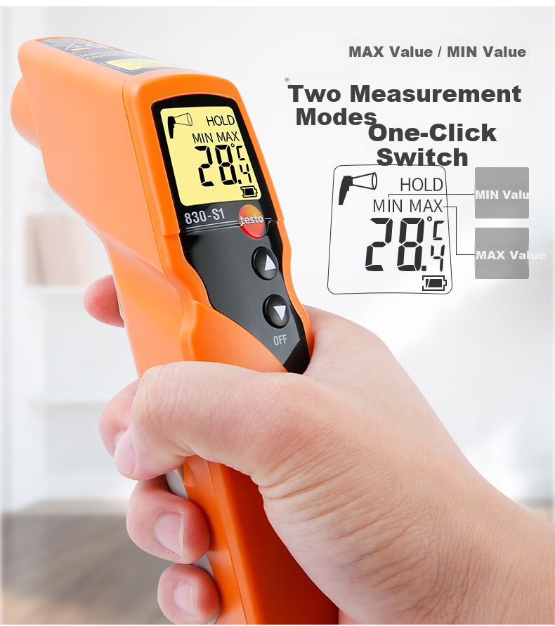 Testo Infrared Thermometer TESTO830S1 Industrial Temperature Gun Handheld Electronic Temperature Meter for Object Temperature Measurement 4