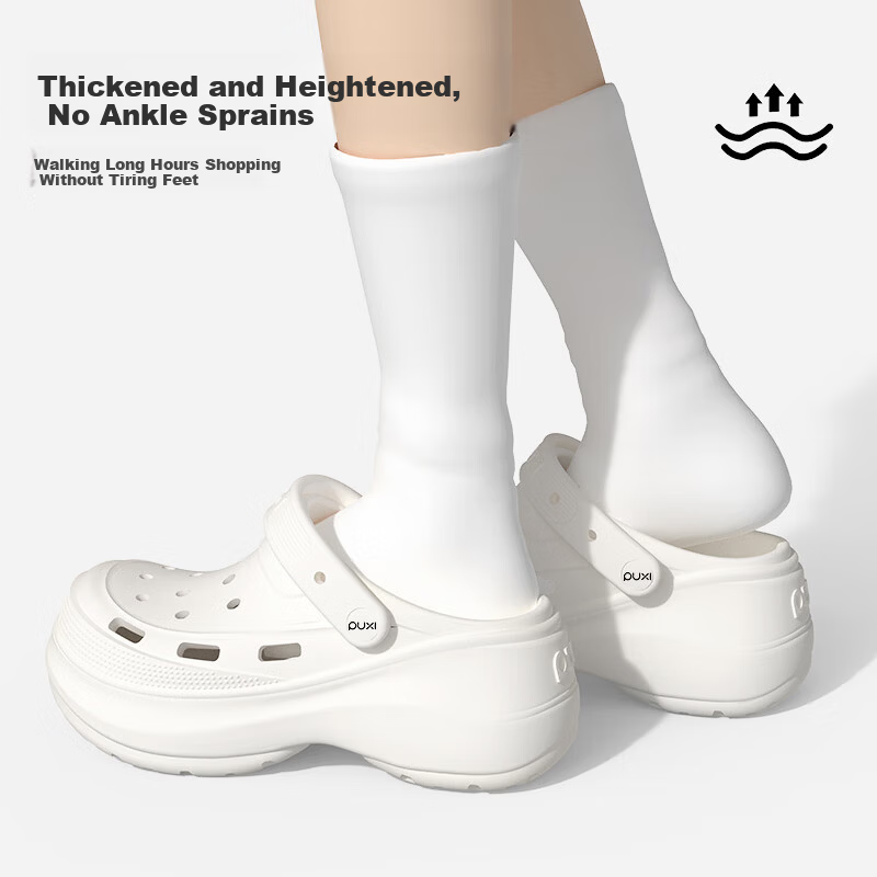 Puxi Women's Thick Sole Clog Sandals Summer EVA Non-slip Odor-resistant Cloud White Size 35-36