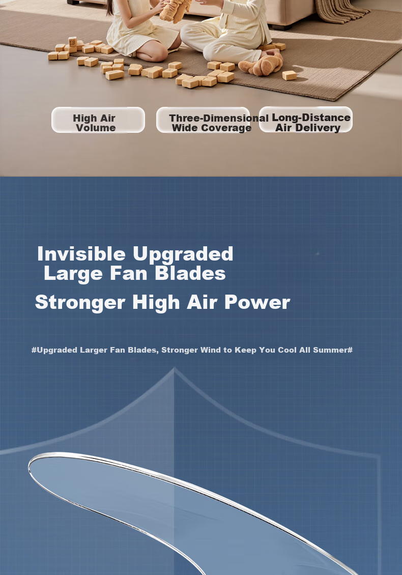 Kuka LED Cream Style Invisible Ceiling Fan Light for Living Room and Dining Room Silent Ceiling Fan with Downrod - Three Colors [Installation Included] 8