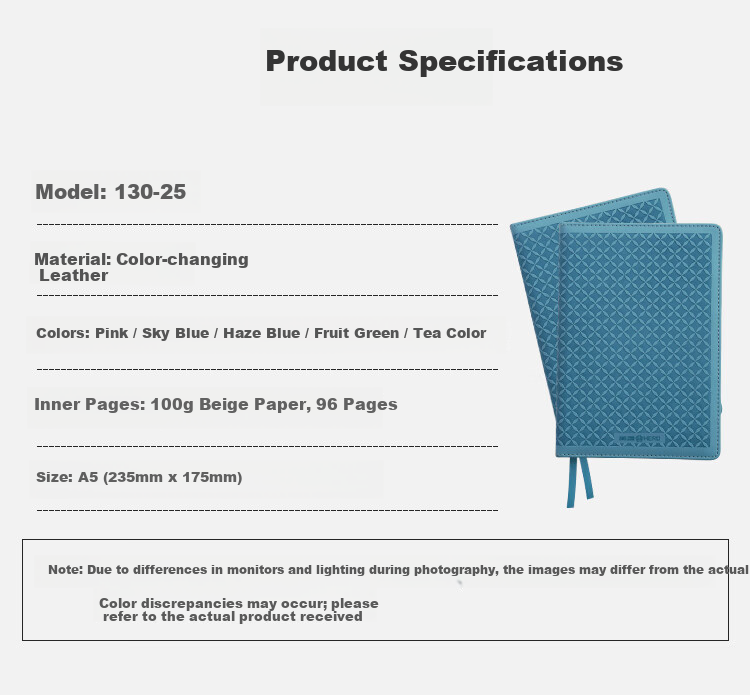 HERO A5 Business Notebook Thickened Hard Cover Soft Leather Simple High-End Gift Meeting Portable Office Stationery Lined Tearable Diary Journal Binder 1