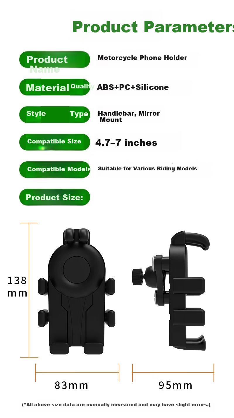 JOWOYE Electric Bike Phone Holder Compatible with Huawei and Apple, Multifunctional Delivery Rider Mount for Electric Scooter, Motorcycle, Bicycle, Road Bike, Octopus Stable Anti-Shake Support with Na 9