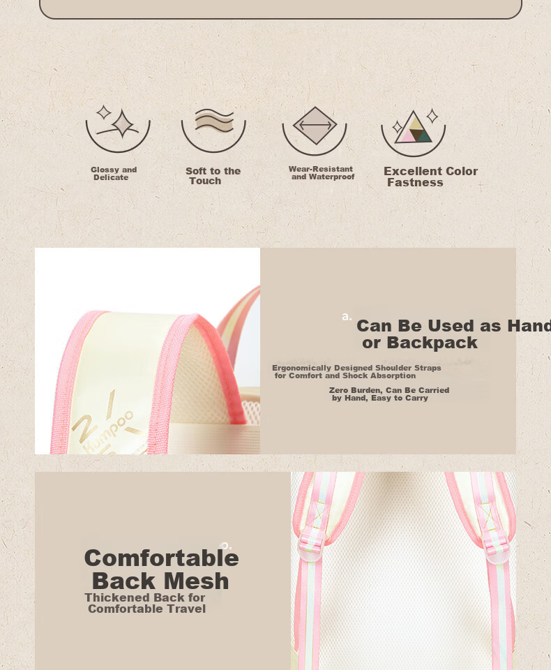 KUMPOO 25th Anniversary Series Badminton Bag Durable Waterproof Sports Backpack Xunfeng KB-5212.25th Pearl White/Pink 6