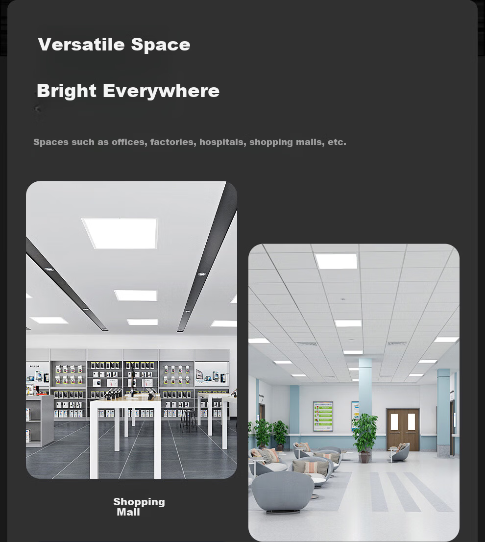 NVC Kitchen Light Aluminum Buckle Plate Integrated Ceiling High Power Office Commercial Project 600x600 LED Panel Light 50W 10