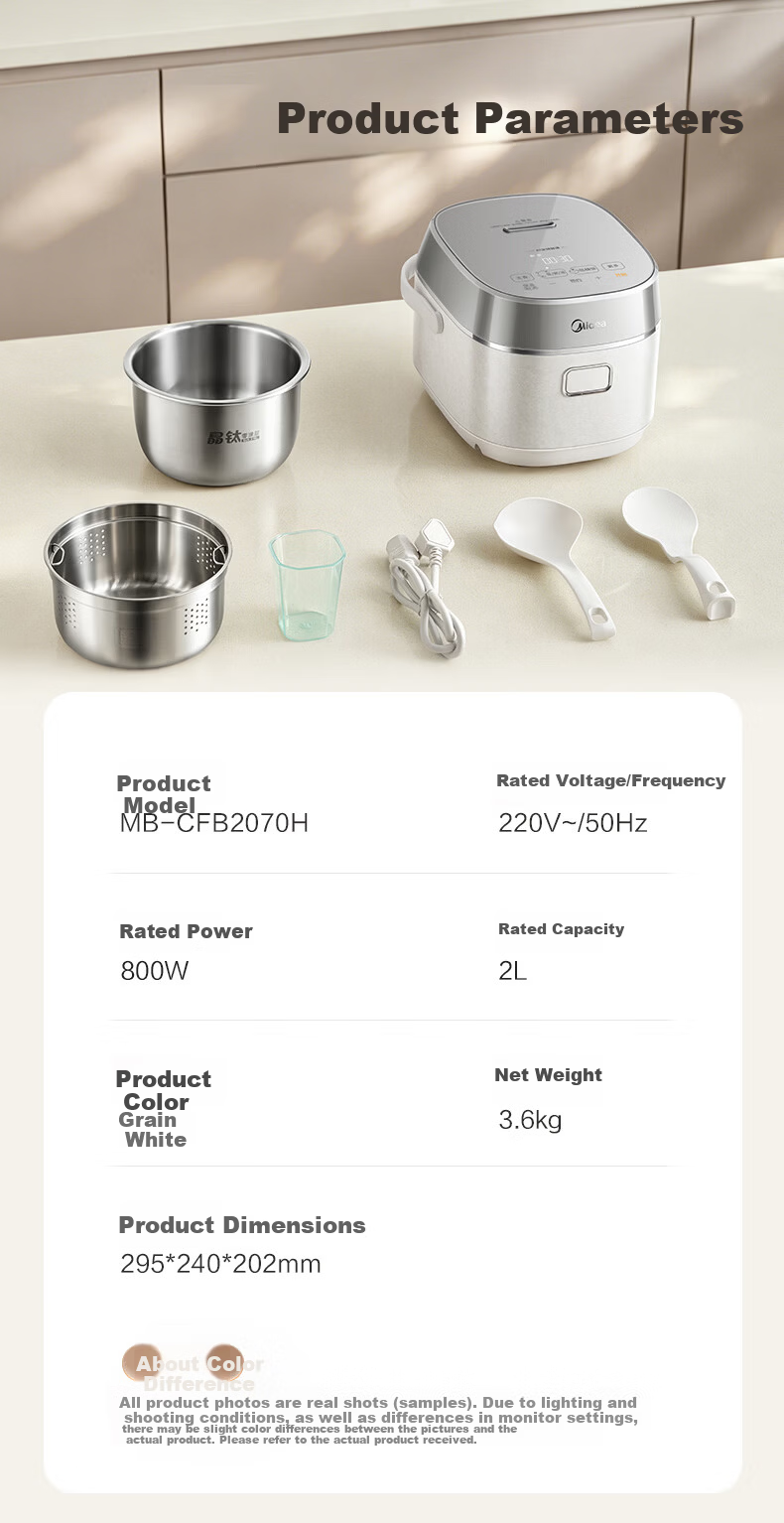 Midea Petal Pro 2.0 IH Heating Rice Cooker 4L for 5-8 People with Titanium Platinum Pot Multi-Functional Steaming and Cooking Rice Cooker MB-40HB9 27