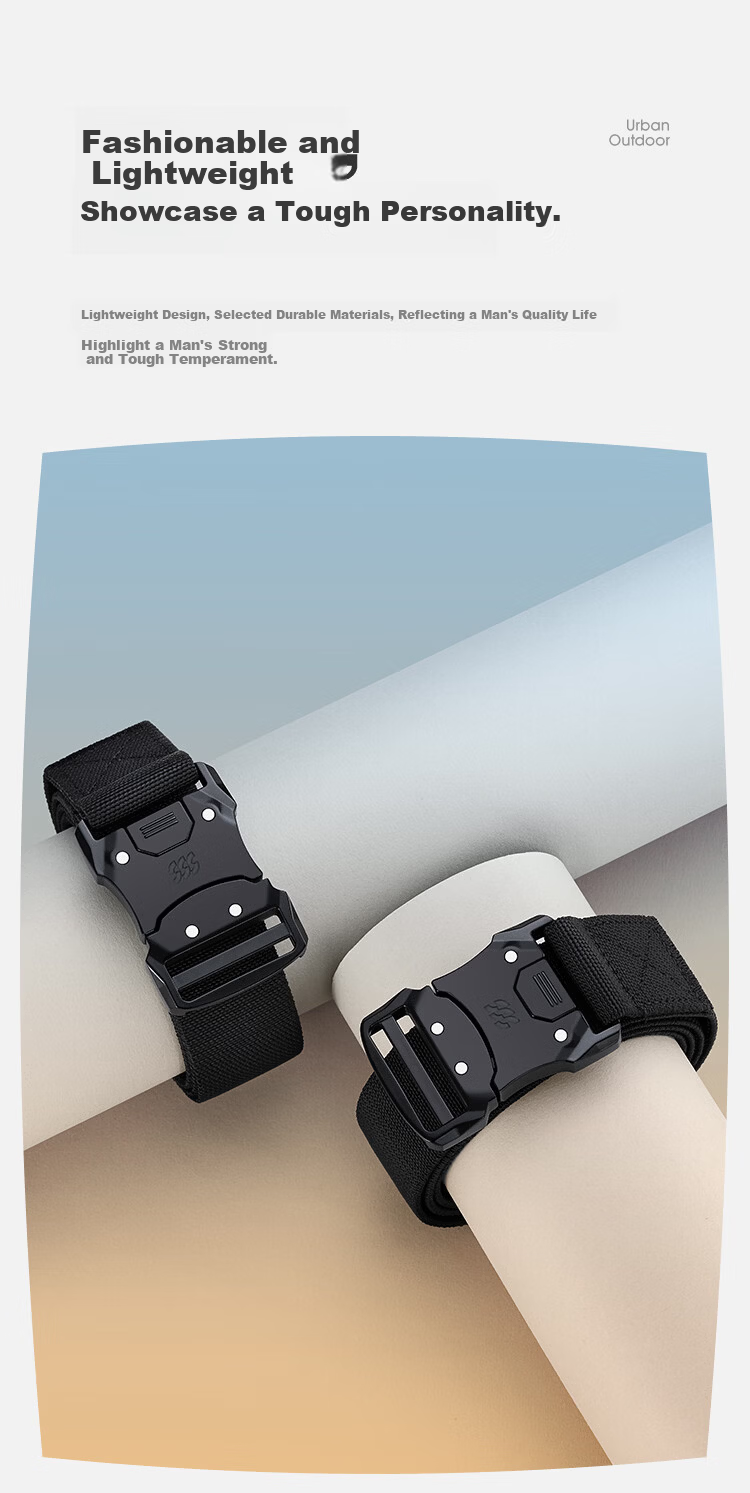 HLA Men's Tactical Buckle Belt Versatile Fashion Waistband Anniversary Birthday Gift for Boyfriend Gift Box Set 12