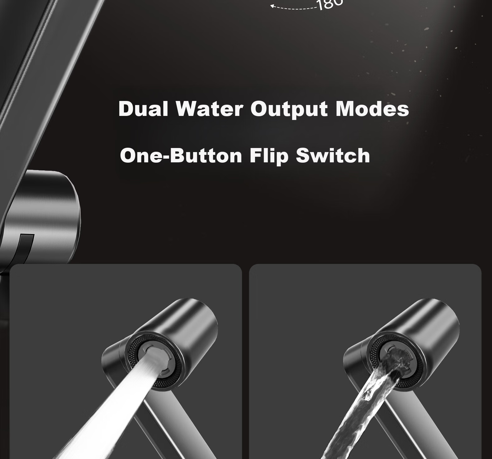 Submarine Mechanical Arm Faucet for Sink Bathroom Basin Under-counter Hot and Cold Water Mixer 2-in-1 Stainless Steel L7112H 15