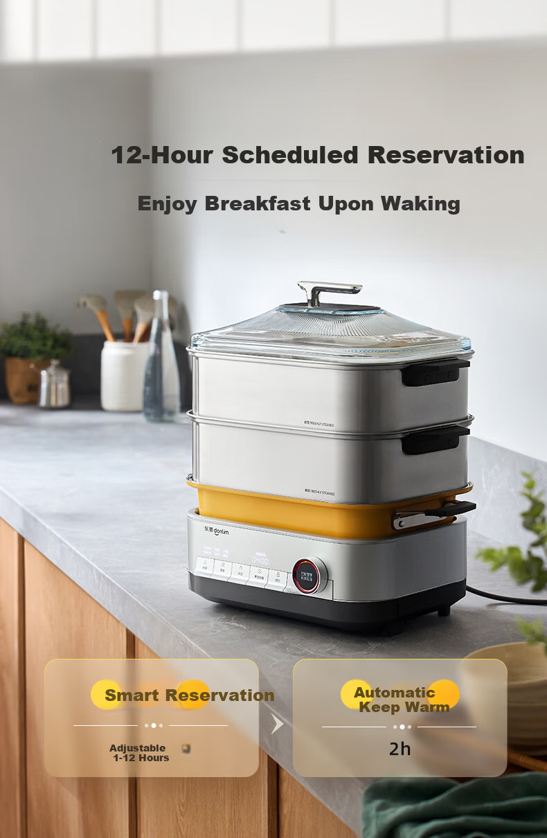 Donlim 20L Stainless Steel Electric Steamer Multi-Function Cooker 3-in-1 Steaming, Stewing, Boiling Electric Hot Pot DL-1007 25