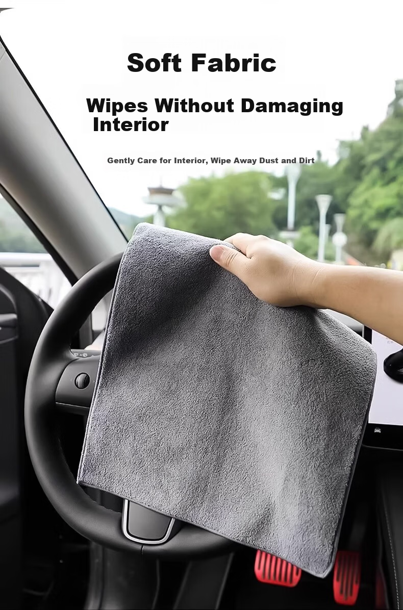 Guangduola Suede Car Cleaning Towel, Lint-Free, Water-Absorbent, 30x75CM, 2 Pieces 7