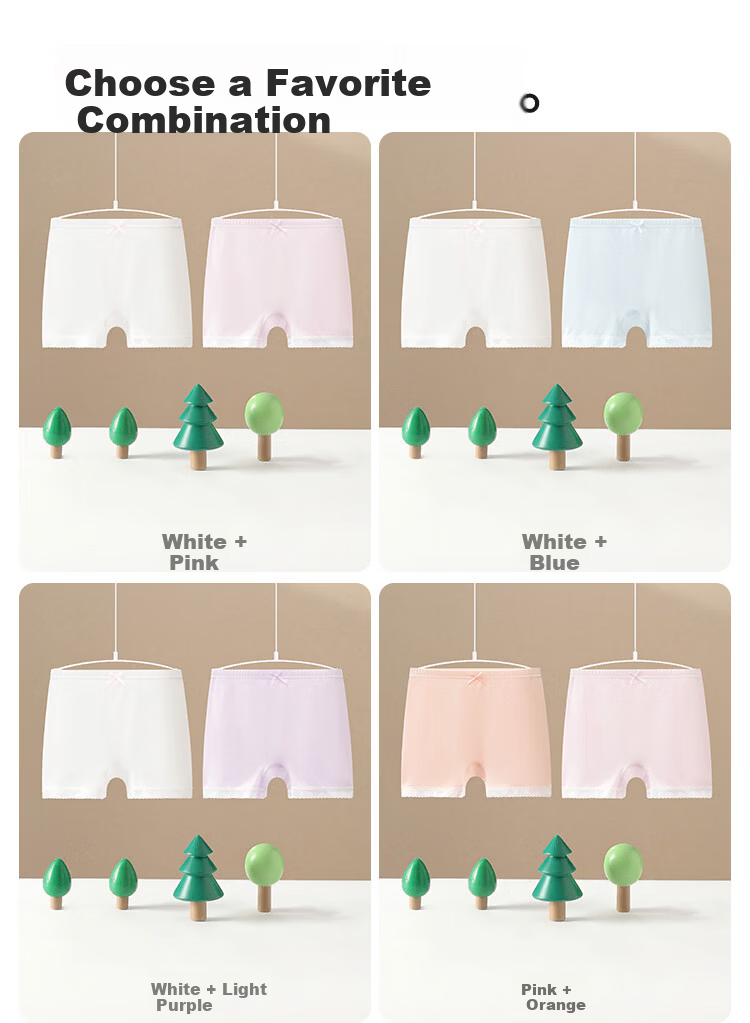 Hodo Girls' Safety Underwear Children's Cotton Antibacterial Class A Girls' Anti-Exposure Solid Color Leggings 4220 Pink Orange Size 150 5