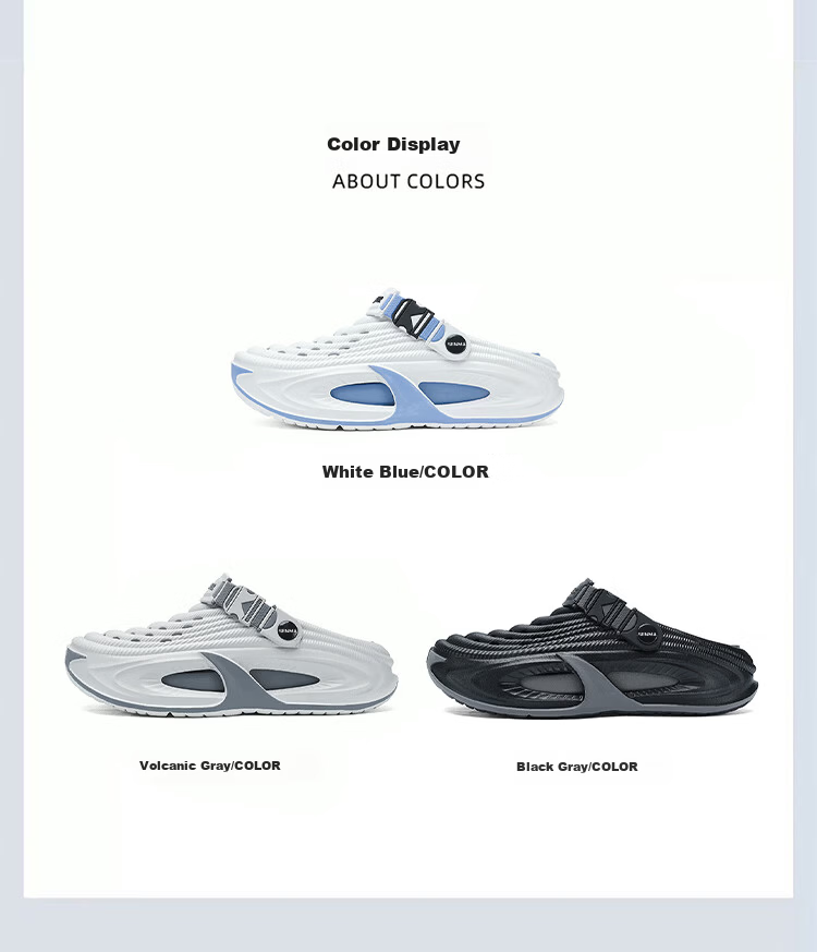Senma Men’s Summer Outdoor Sandals Open Toe Non-Slip Thick Sole Beach Slippers Volcanic Gray Size 44-45 8