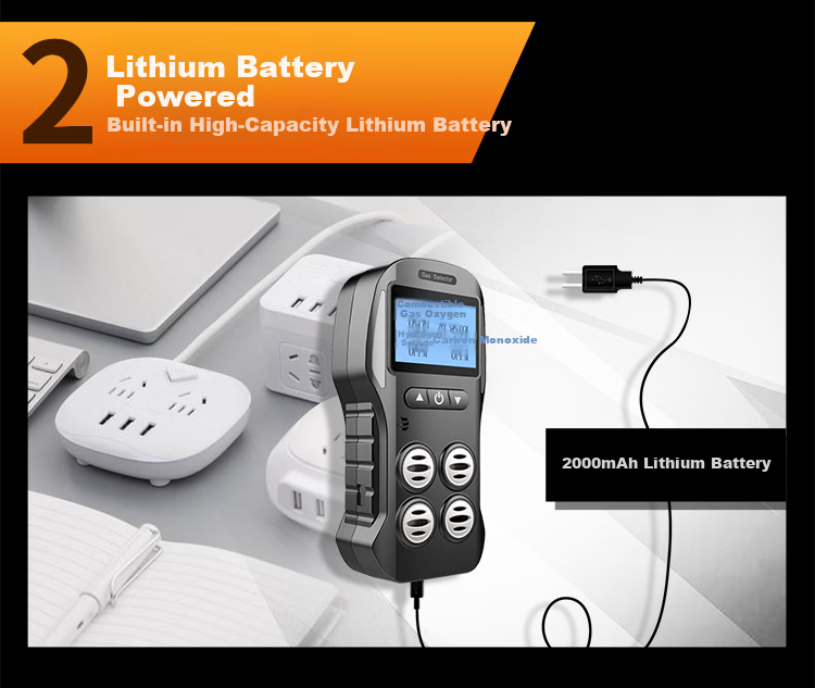 EDKORS 4-in-1 Gas Detector Oxygen Combustible Hydrogen Sulfide Carbon Monoxide Alarm Confined Space Monitor 15