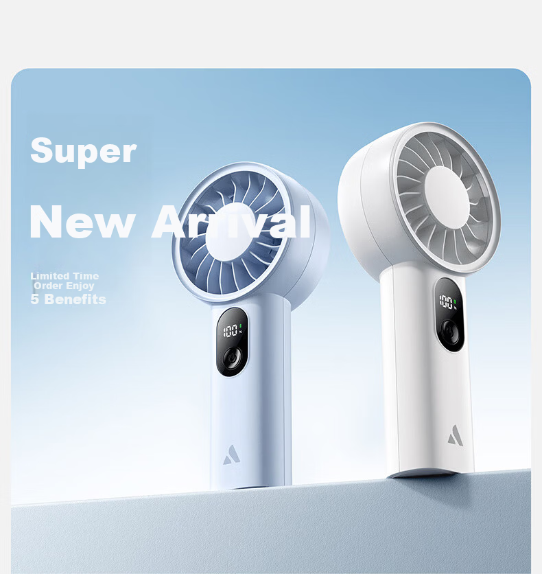 Aecooly Handheld Mini USB Rechargeable Portable Foldable Pocket Fan Lightweight Outdoor High Wind Power 4