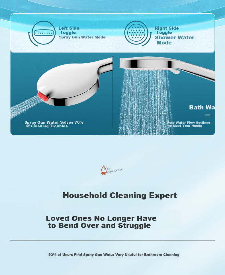 ARROW Bathroom Shower Head Pressure-Boosting Water-Saving Red Dot Award Back Spray Handheld AE58125CP 8