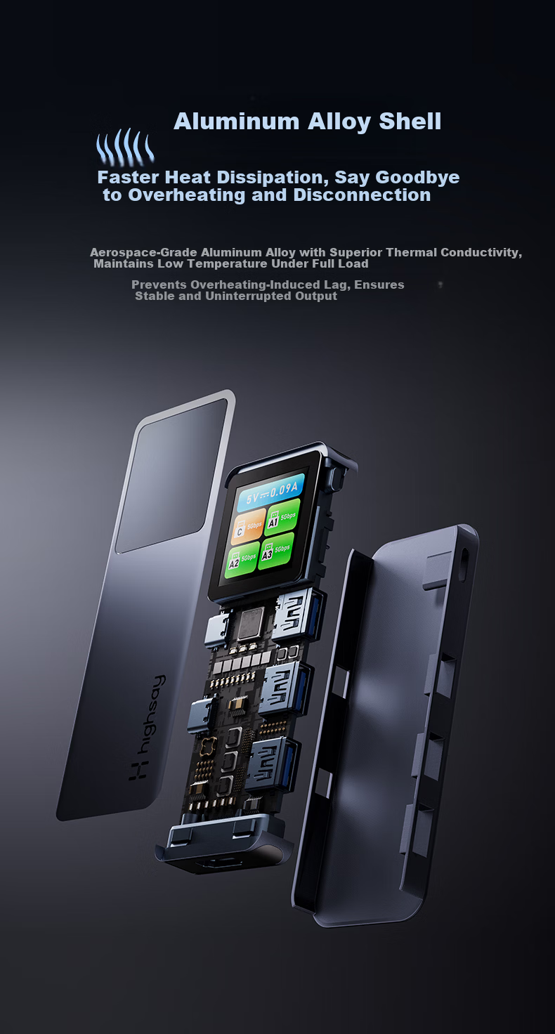Highsay HC6 Pro Smart Display 4K HDMI Expansion Dock Type-C Phone Gaming Laptop Apple MacBook Neo Interface Adapter 13