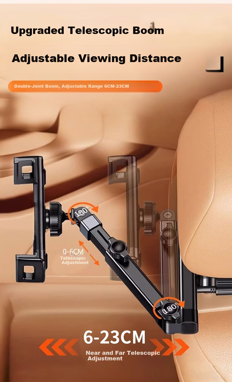 Beifute Car Tablet Holder Rear Seat iPad Car Back Seat Telescopic Phone Mount Multifunctional In-Car Use 5