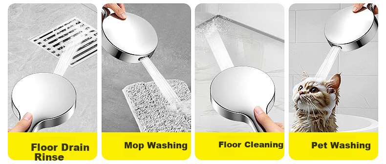 Haili High-Pressure Handheld Shower Head, Ultra-Strong Round Large Panel, Model ZH258G 9