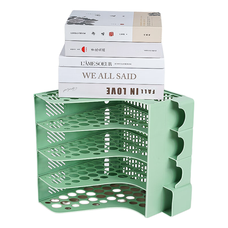 Licao File Storage Rack, Bookshelf, File Organizer, Storage Box, Desktop Bookstand, File Holder, Document Basket with Built-In Pen Holder, Ivory White, 3C Digital Products, All-Net Low Price