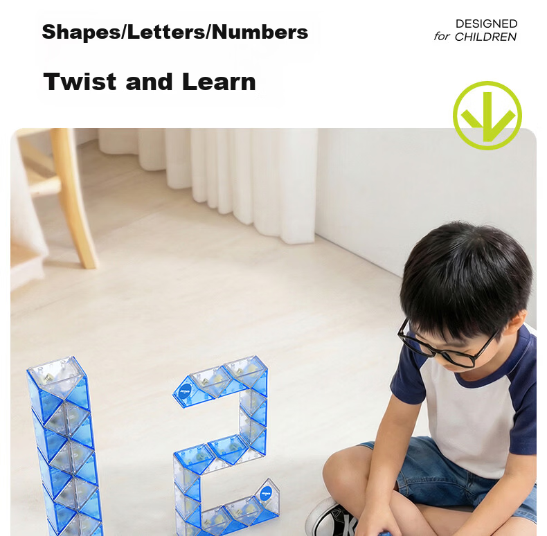Melody Childhood 36-Segment Magic Snake Puzzle Educational Toy for Kids Kindergarten Elementary School Ages 3-9 Birthday Gift 15