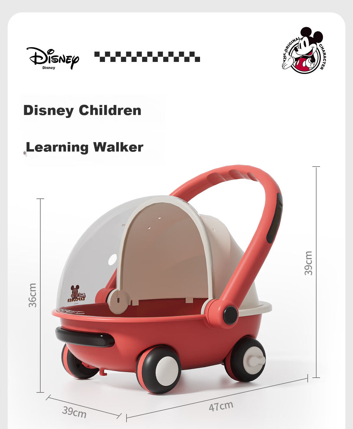 Disney Baby Walker Anti-O-Leg 2026 Model Anti-Tip Balance Walker for Babies 10 Months and Older Baby Push Walker 27