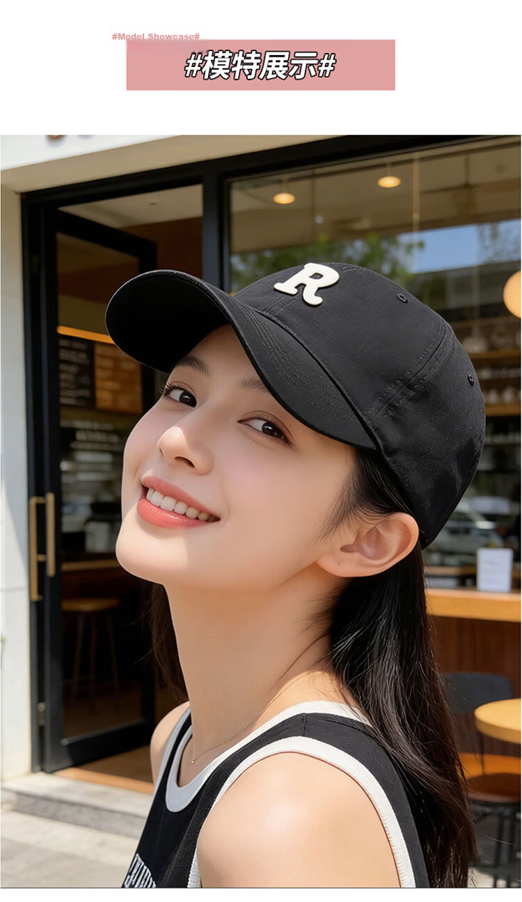 Dussena Embroidered Baseball Cap Duckbill Hat Women's Wide Brim Large Face Slimming Men's New Sun Protection Fashion Korean Style 10