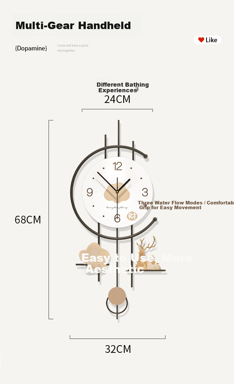 Jiujuda Modern Minimalist Elegant Dining Table Wall Clock Creative Restaurant Decorative Clock 2026 New Living Room Wall Hanging Clock 10