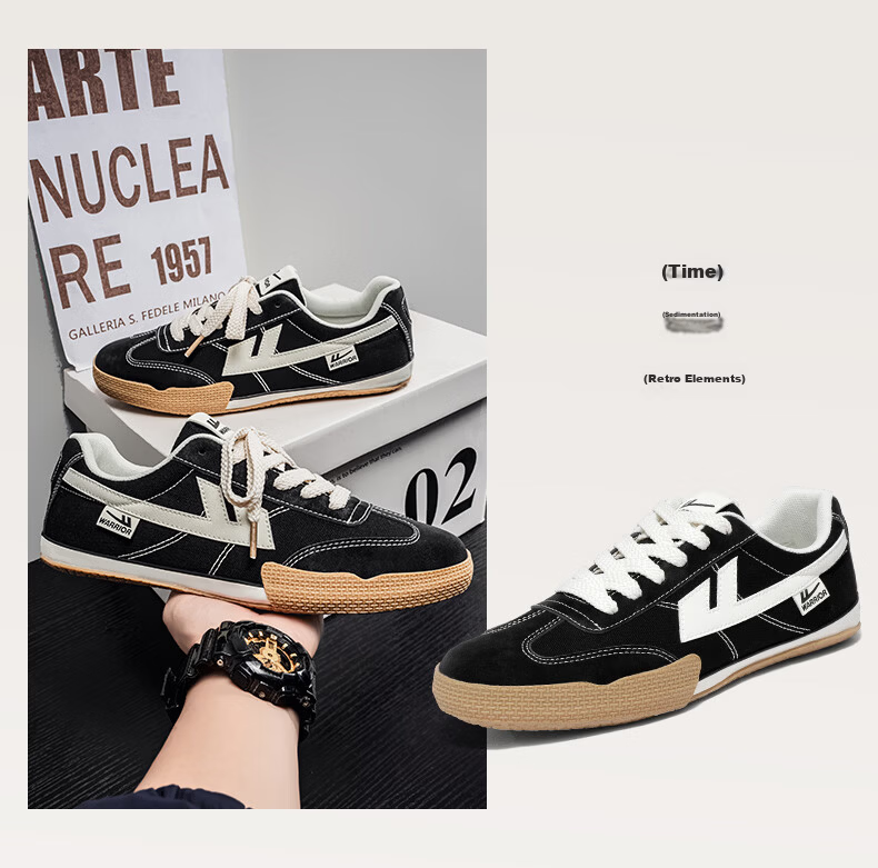 Warrior Official Canvas Shoes Men's Summer Low-top Training Shoes Men's Casual Sneakers 39 Beige 3